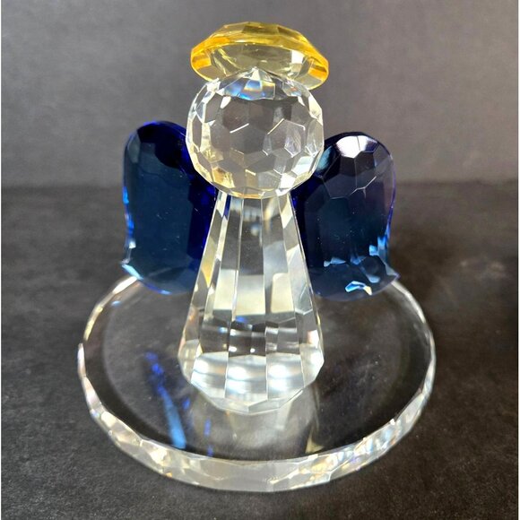 Partylite Sparkle Lite Crystal Angel P9773 Tealight Candle Holder Blue Wings - Picture 1 of 10